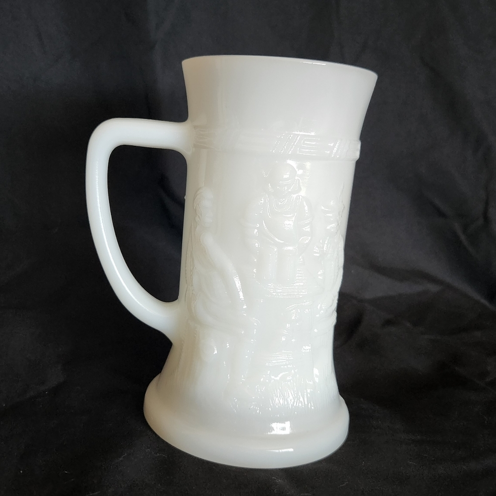 Federal Glass Iridescent Milk Glass Beer Stine